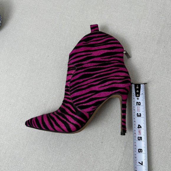 Jessica Simpson Zebra Stiletto Heels Hot Pink Black Booty Boots Women's 8.5 - Picture 11 of 12